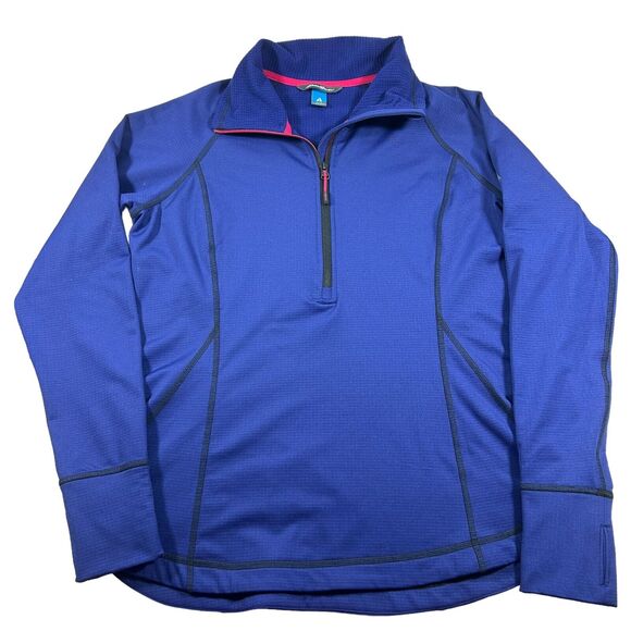 Eddie Bauer Tops - Eddie Bauer First Ascent Pullover Womens Navy Blue Half Zip Activewear Jacket L